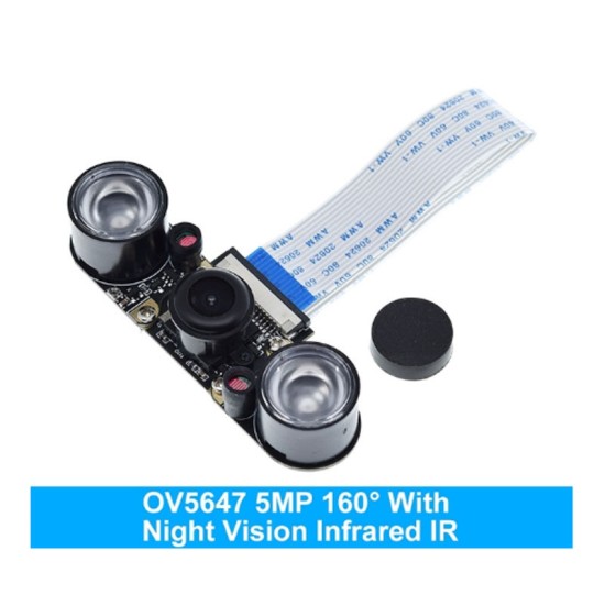 Raspberry Pi 4 Night Vision Fish Eye Camera 5MP OV5647 70/95/160 degree focal length adjustable