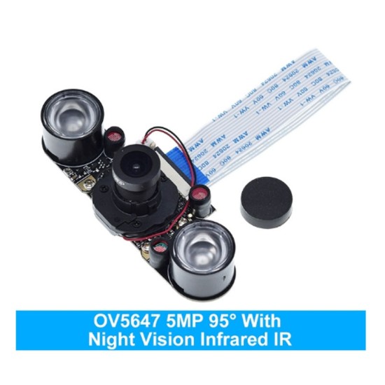 Raspberry Pi 4 Night Vision Fish Eye Camera 5MP OV5647 70/95/160 degree focal length adjustable