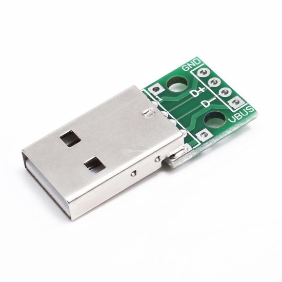 USB male head transfer DIP 2.54mm direct plug 4P rotary plug -in rotation board has welded mobile phone power data cable