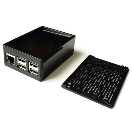 Raspberry Pi 3B+ 3.5 -inch touch display shell can be installed with cooling fan 2 -in -1 chassis ABS box