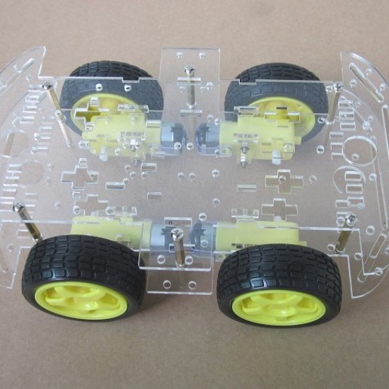 Smart car chassis 4WD 4 -wheel drive power real strong magnetic motor with code disk measurement traces