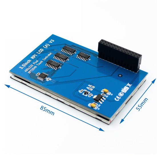 Raspberry Pi 3B+ 3.5 -inch touch display shell can be installed with cooling fan 2 -in -1 chassis ABS box