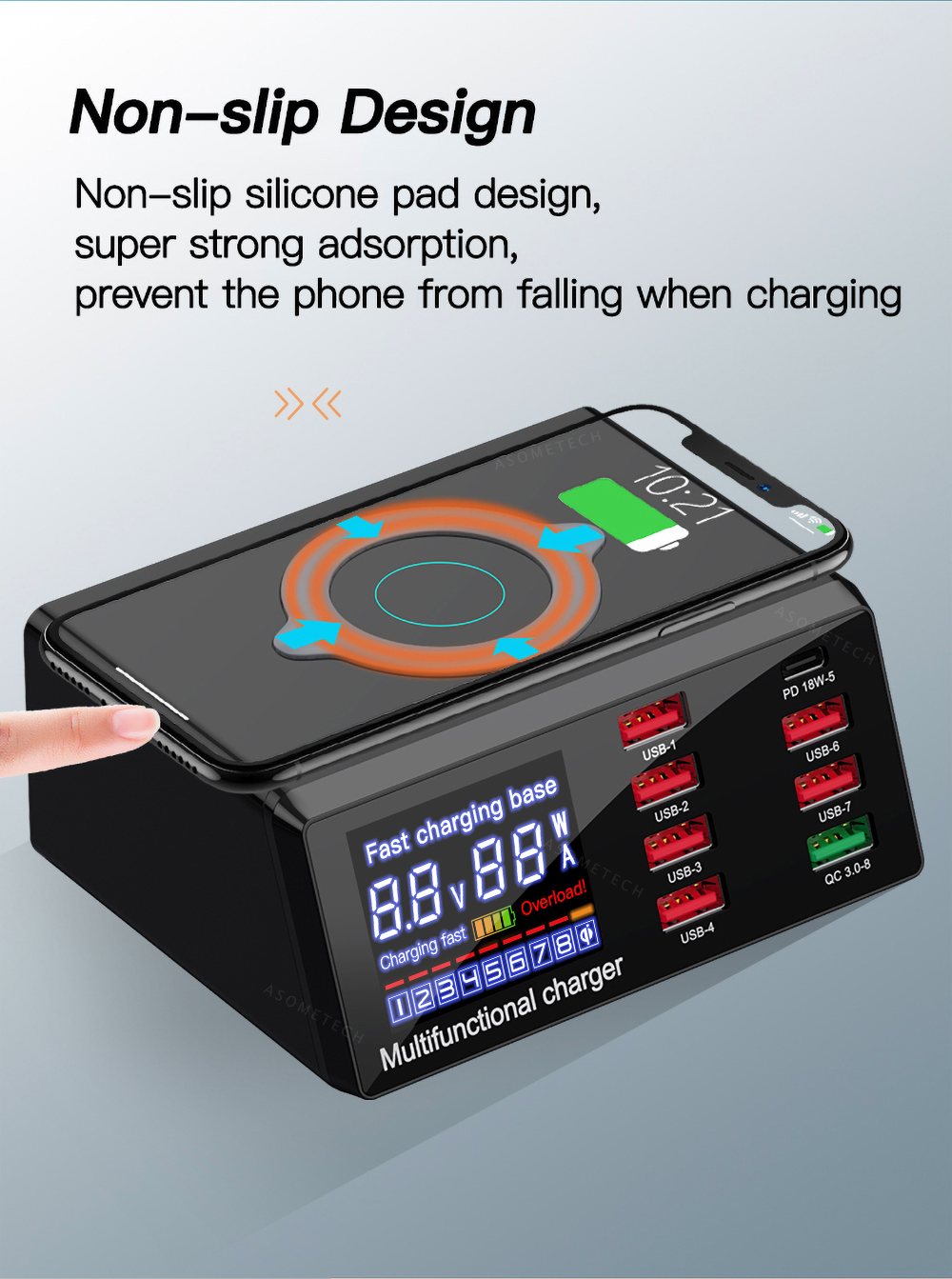 Bakeey-100W-8-Port-USB-PD-Charger-PD30-QC30-Desktop-Charging-Station-Smart-Charger-10W-Wireless-Charger-Charging-Pad-For-iPhone-11-SE-2020-Huawei-1716456-11